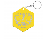 If You Fib I Will Paddle You Hexagon Keychain